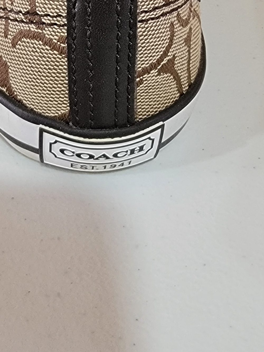 Coach Women's Signature Canvas Slip-On Sneakers in Tan and Brown - Picture 5 of 5